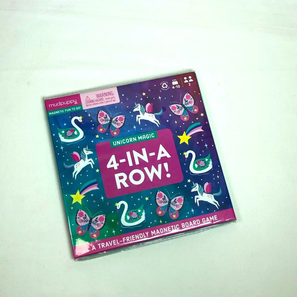 Unicorn Magic 4-in-a-Row Magnetic Board Game‎ Perfect for travel Kids 5 To 10